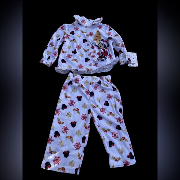 Disney Other - Disney Mickey Mouse Snowflake Pajama Set - Red, Yellow, Black